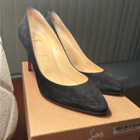 Christian Louboutin Black Suede Eloise Pump 85 Veau Velours Size 39 - Picture 7 of 15